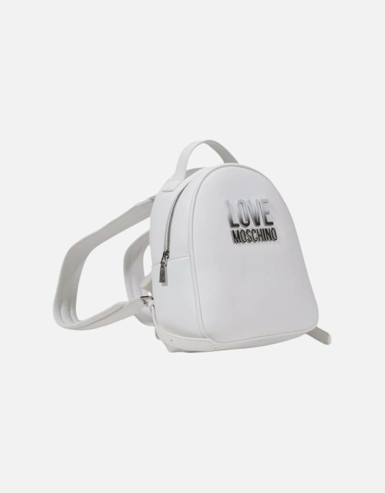 Designer Polyurethane Womens Backpack - White