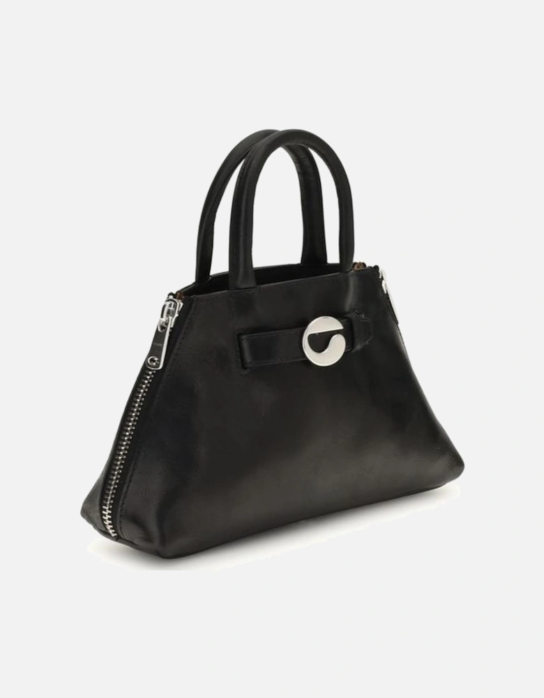 Leather Buckle Strap Ankle Boots Women - Black Shoulder Bags