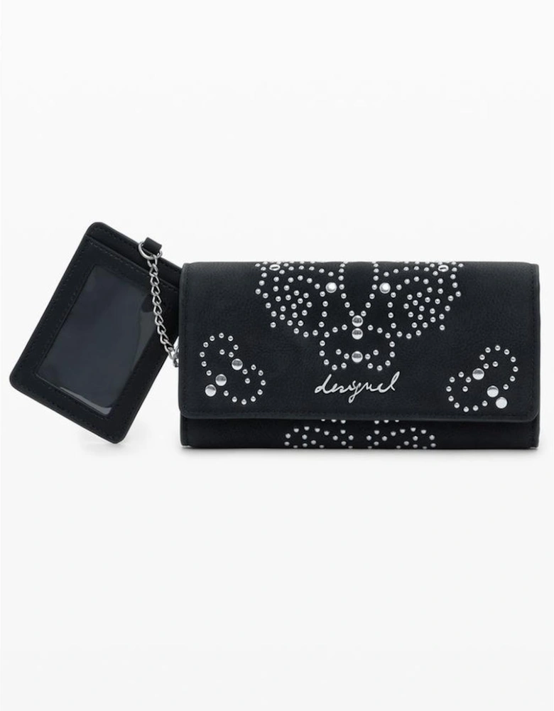 High-Waisted Flared Trousers with Metallic Detail Women - Black