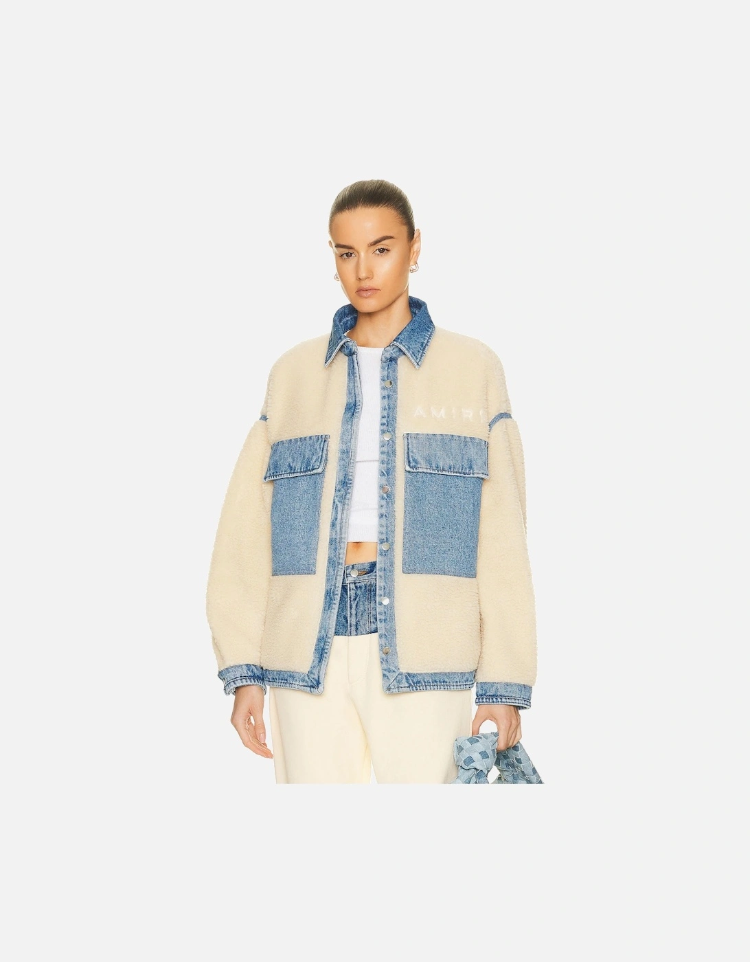WOMENS WORKWEAR SHERPA JACKET ALABASTER / VINTAGE INDIGO