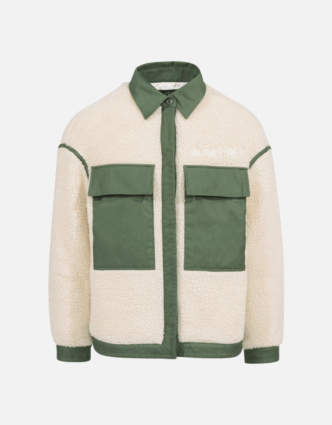 WOMENS WORKWEAR SHERPA JACKET ALABASTER / SAGE, 3 of 2