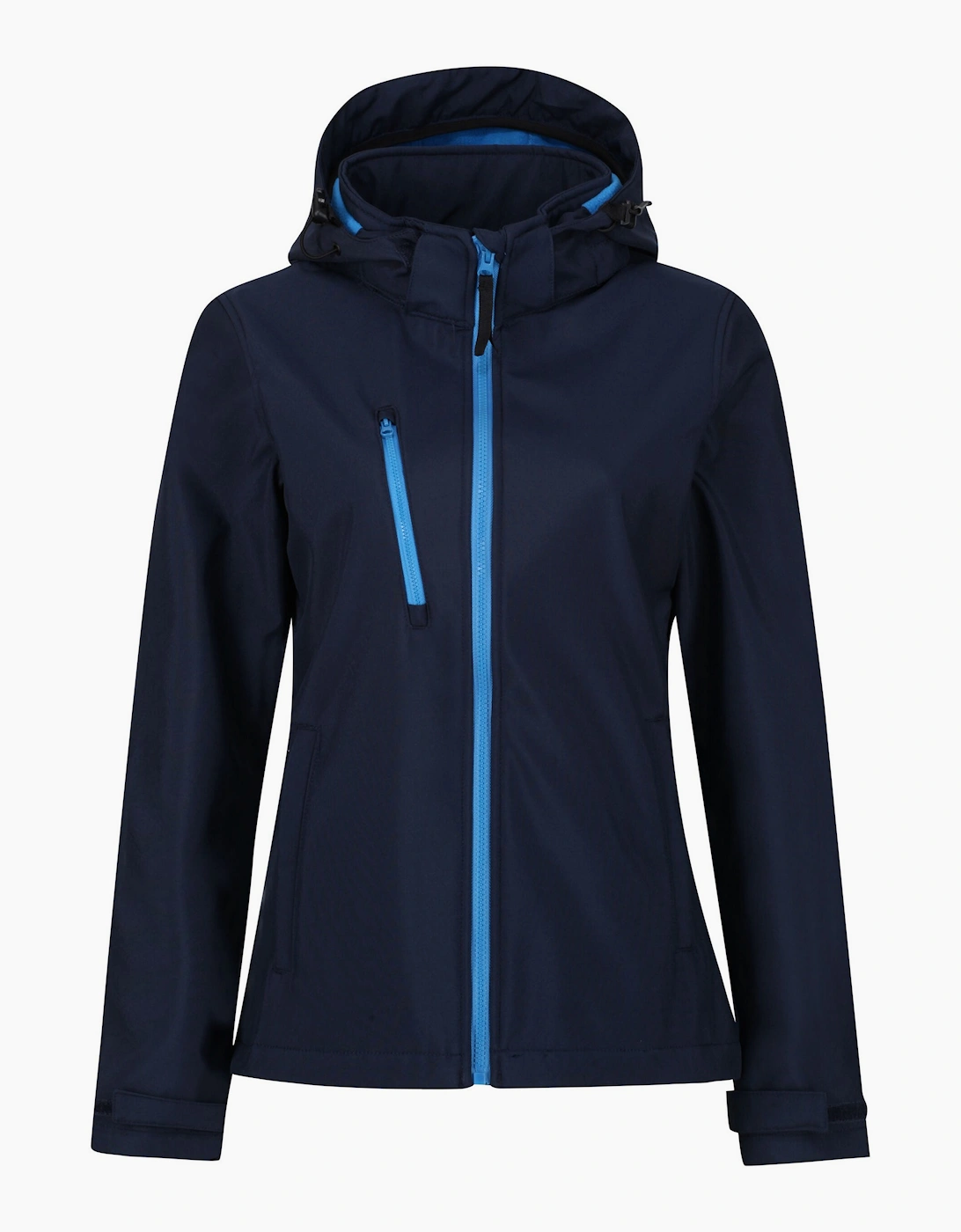 Regatta Women's Blue / Venturer 3 Layer Hooded Soft Shell Jacket - Navy/French - 14 Uk - Navy/French - 100% Polyester - Image 3