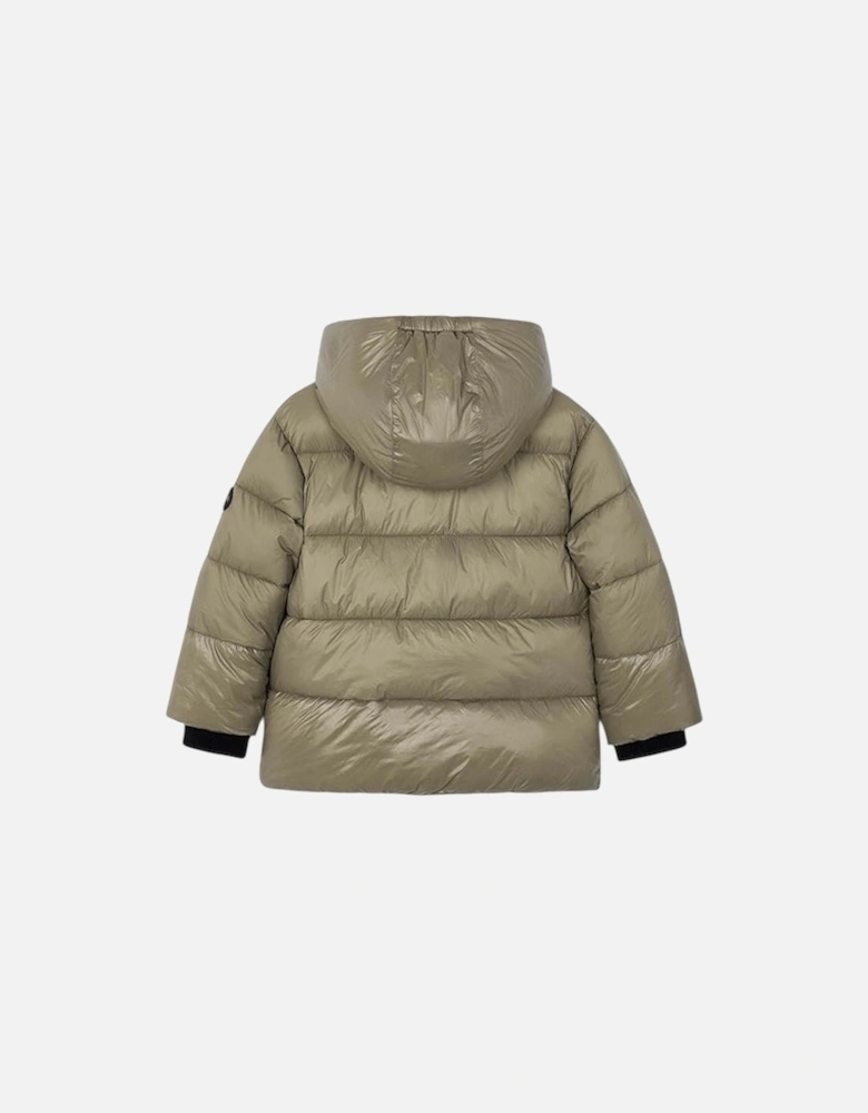 Boys Taupe Glossy Puffer Coat