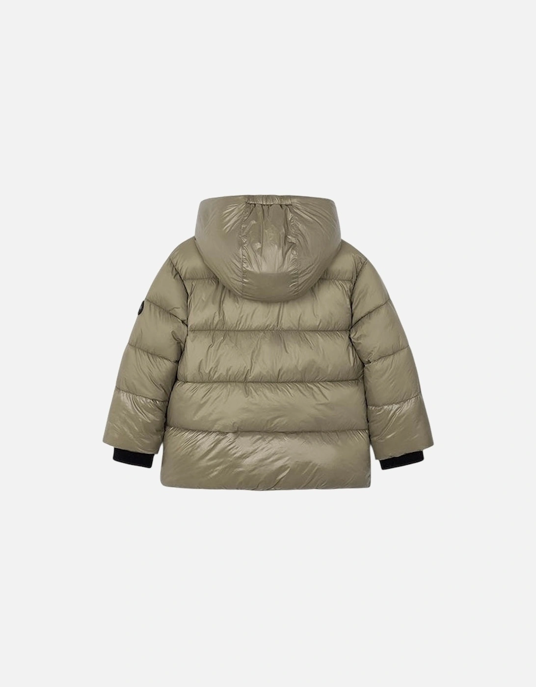 Boys Taupe Glossy Puffer Coat