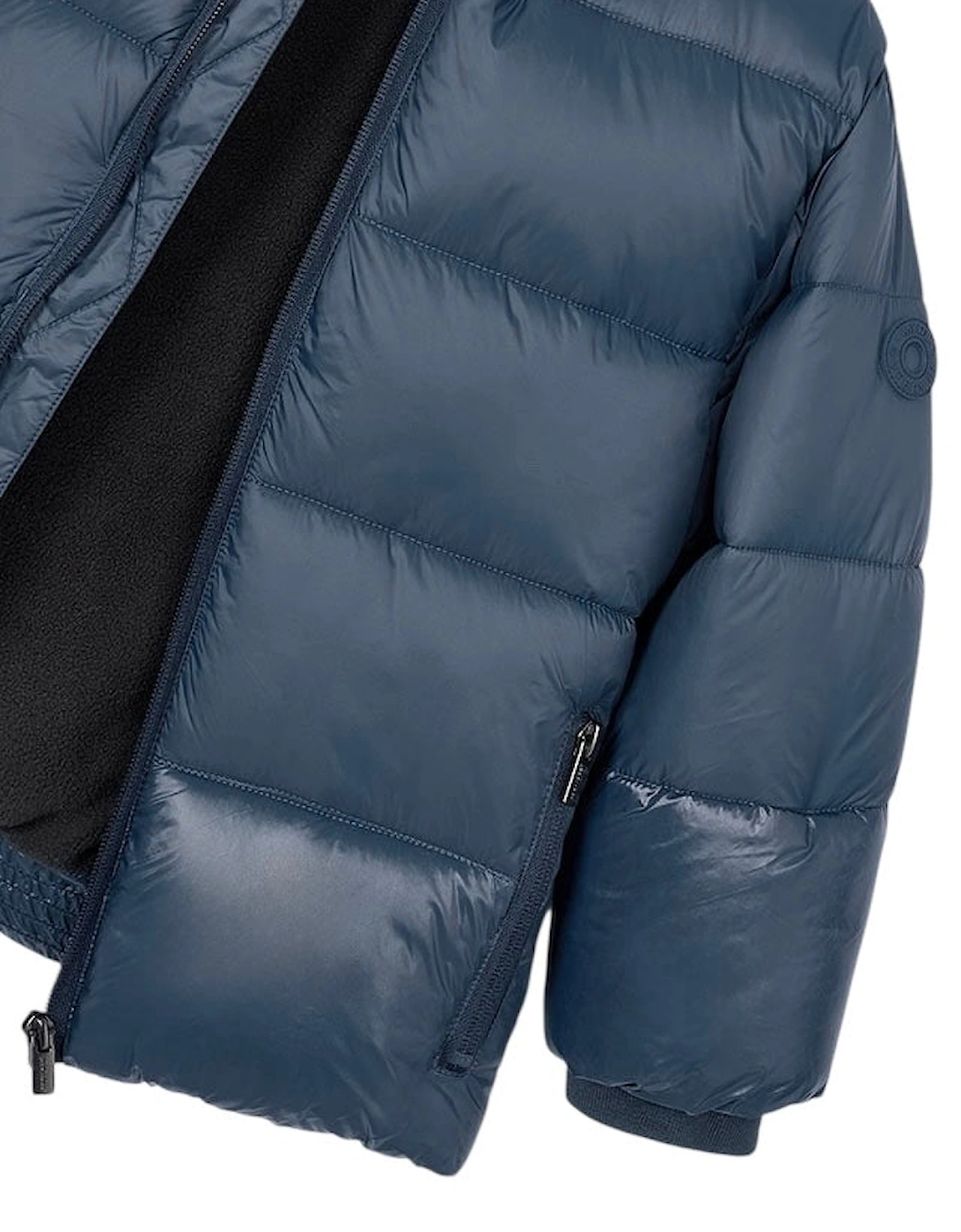 Boys Blue Glossy Puffer Coat