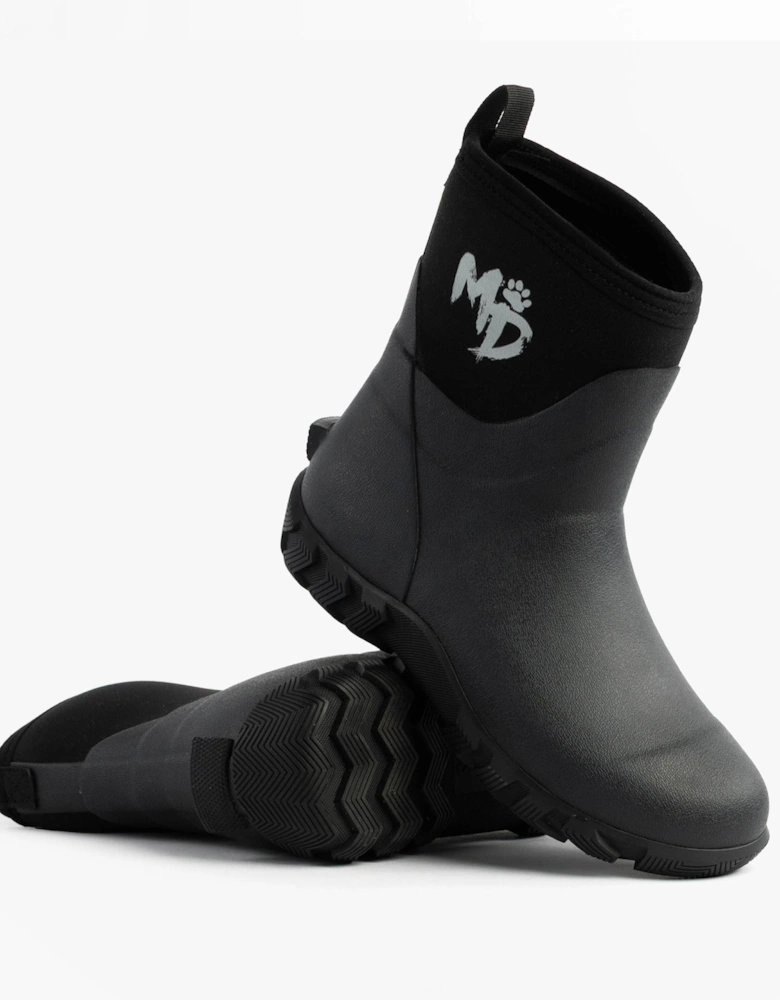 RUTLAND SHORT Unisex Neoprene Wellington Boots Black