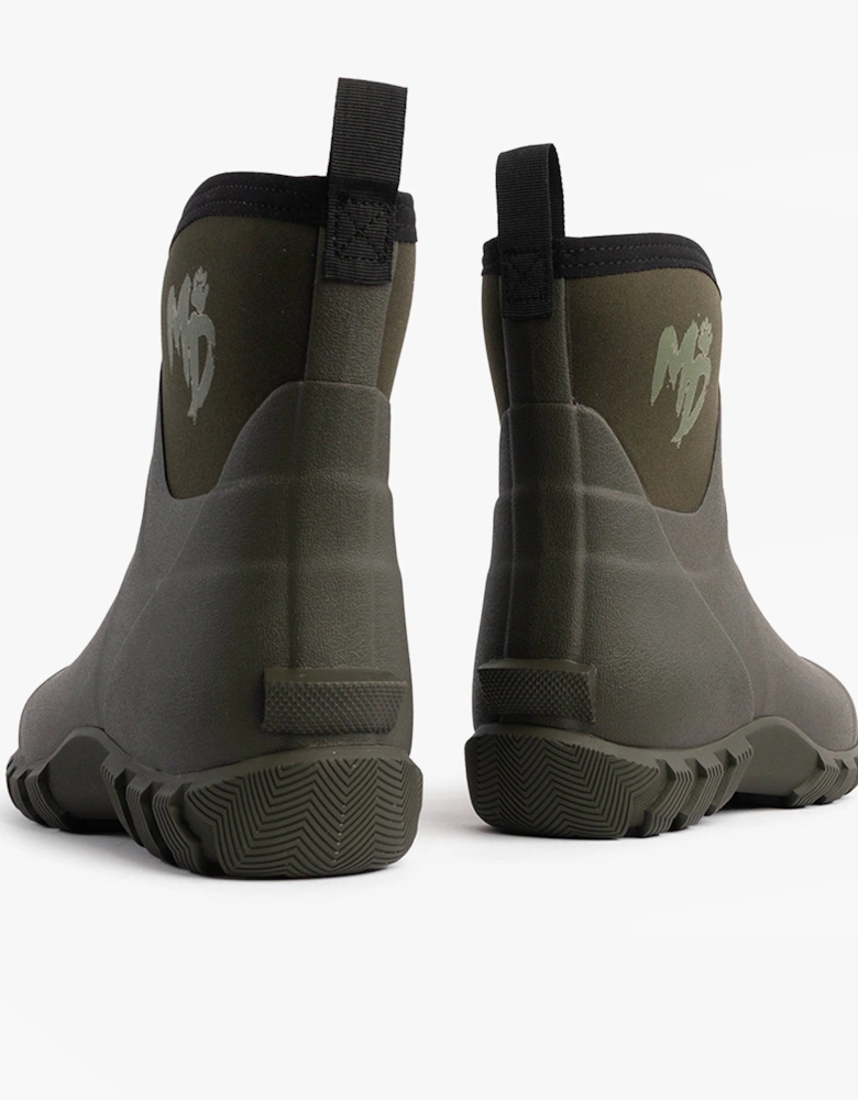 RUTLAND SHORT Unisex Neoprene Wellington Boots Olive