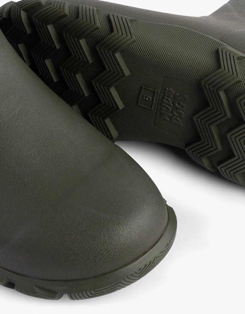 RUTLAND SHORT Unisex Neoprene Wellington Boots Olive