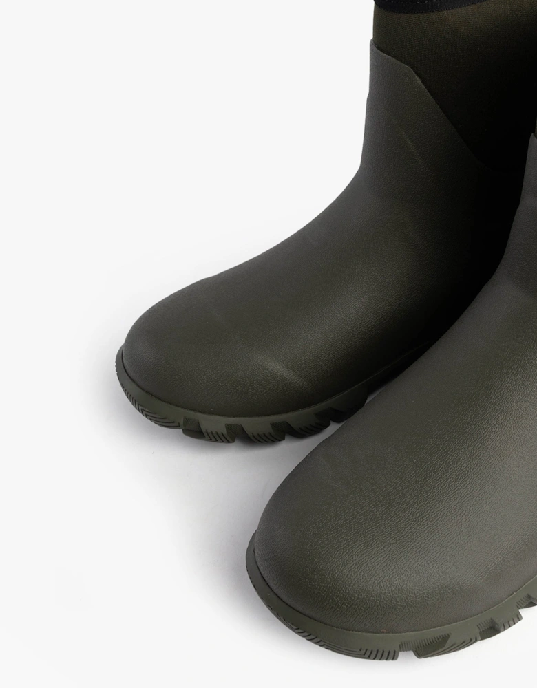 RUTLAND SHORT Unisex Neoprene Wellington Boots Olive