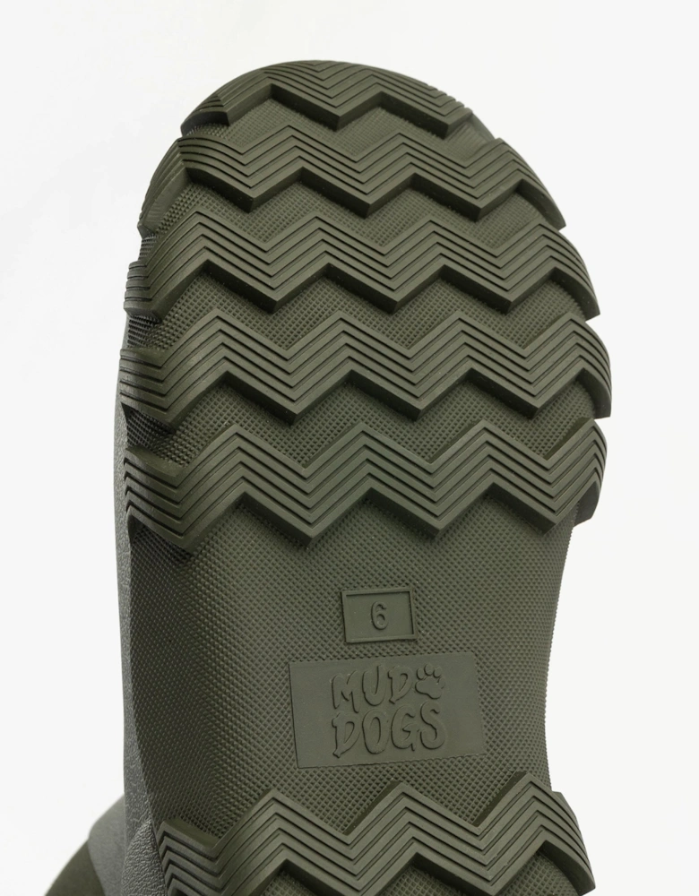 RUTLAND SHORT Unisex Neoprene Wellington Boots Olive