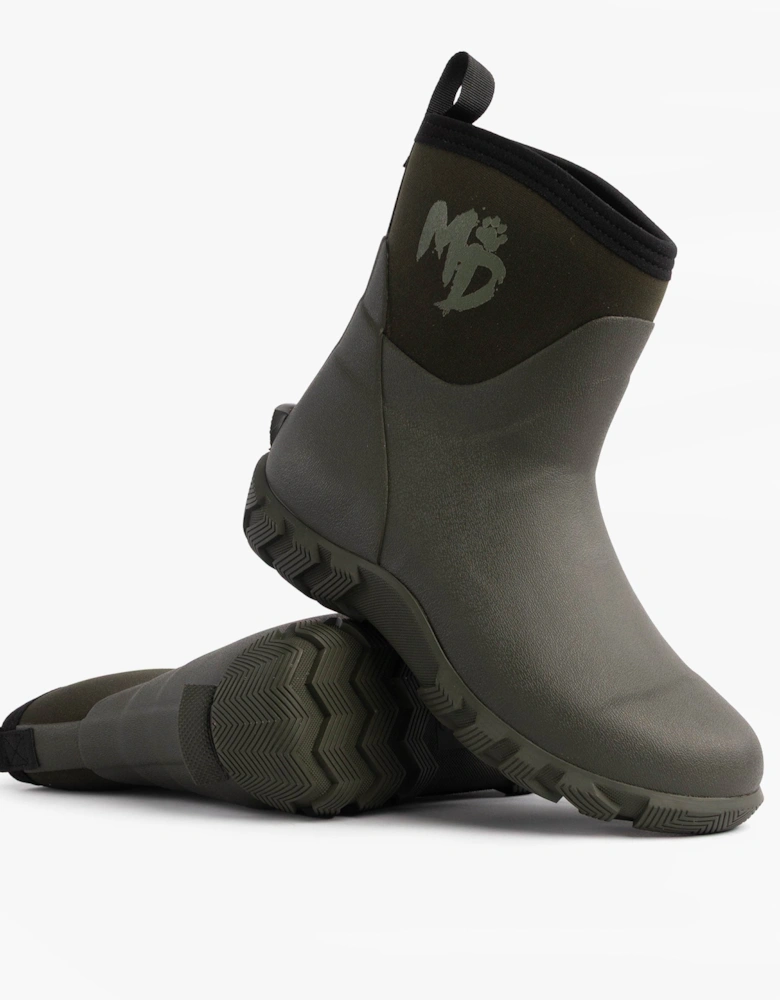RUTLAND SHORT Unisex Neoprene Wellington Boots Olive