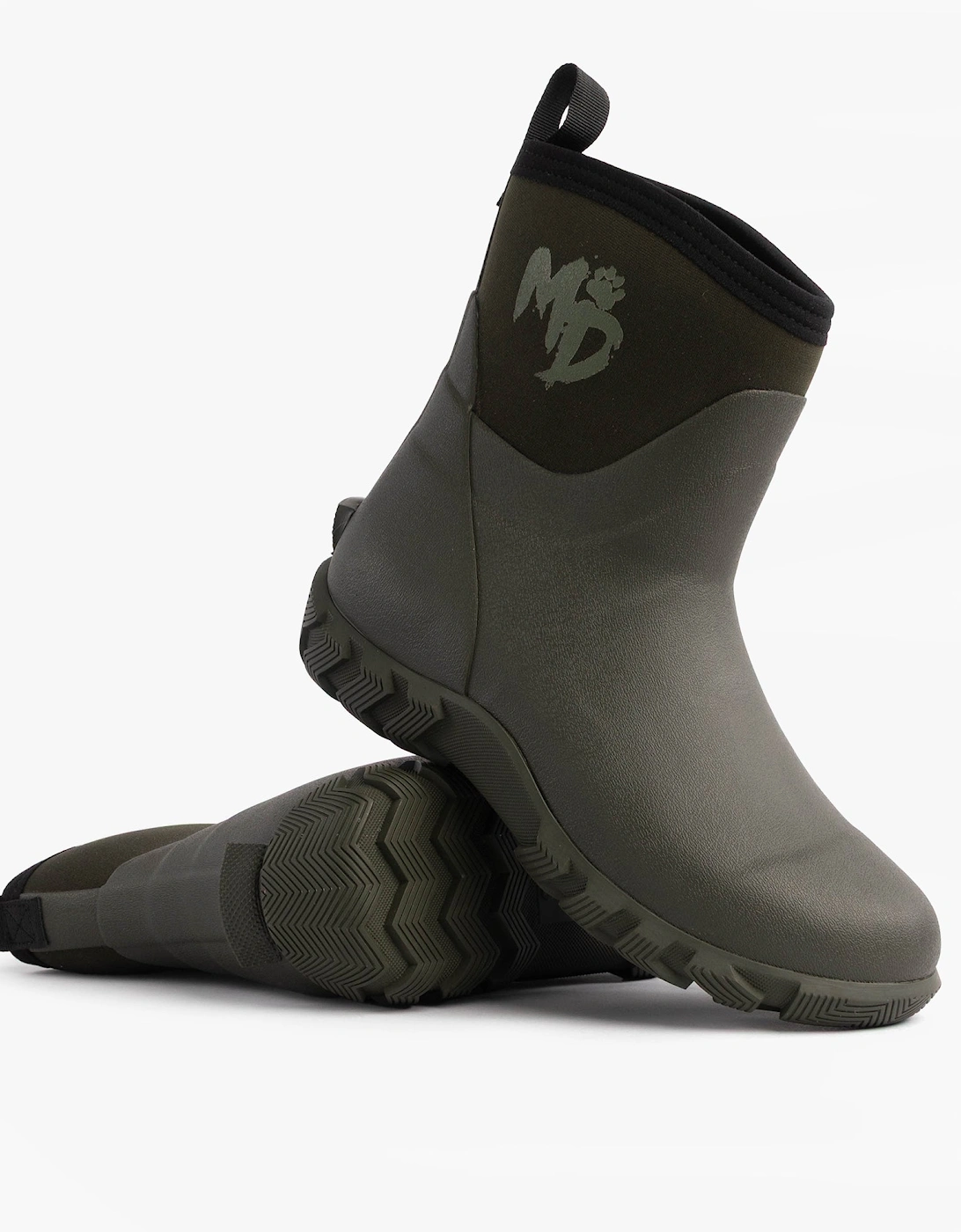 RUTLAND SHORT Unisex Neoprene Wellington Boots Olive