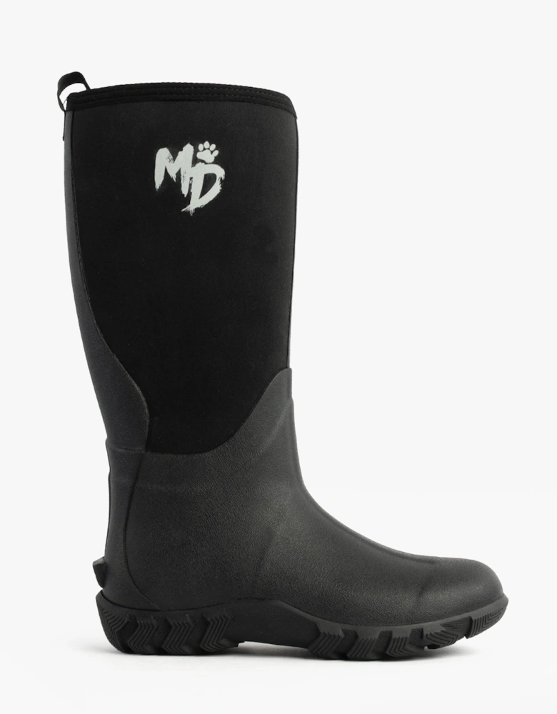 RUTLAND TALL Neoprene Wellington Boots Black