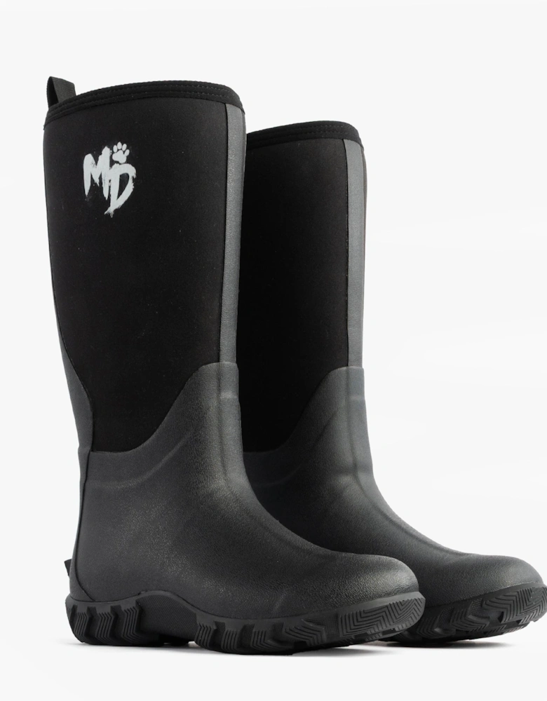 RUTLAND TALL Neoprene Wellington Boots Black