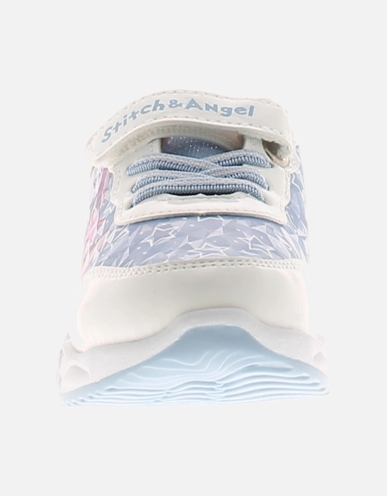 Younger Girls Trainers Light Up Angel Touch Fastening white UK Siz