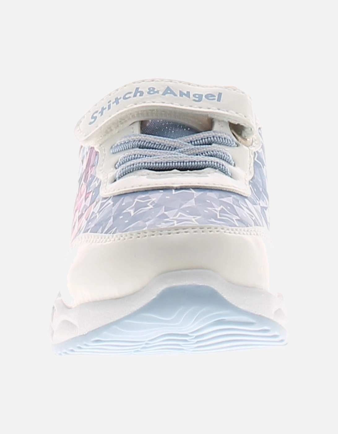 Younger Girls Trainers Light Up Angel Touch Fastening white UK Siz