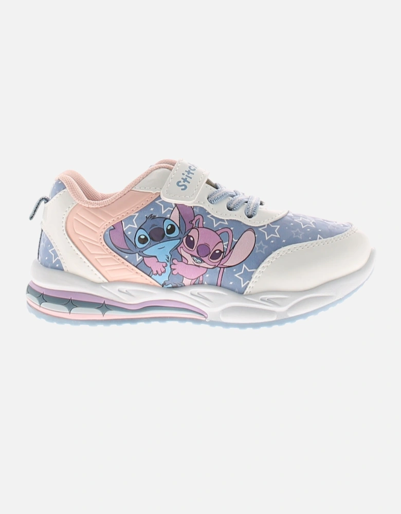 Younger Girls Trainers Light Up Angel Touch Fastening white UK Siz