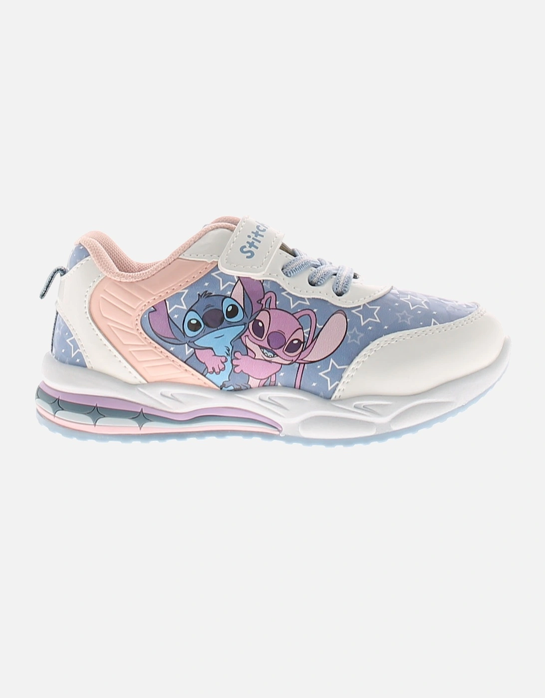 Younger Girls Trainers Light Up Angel Touch Fastening white UK Siz