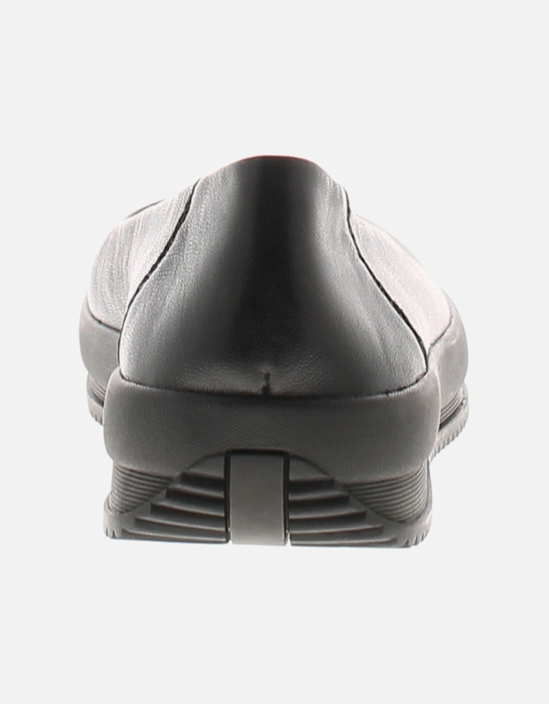 Womens Flat Shoes PasasLl Leather Slip On black UK Size