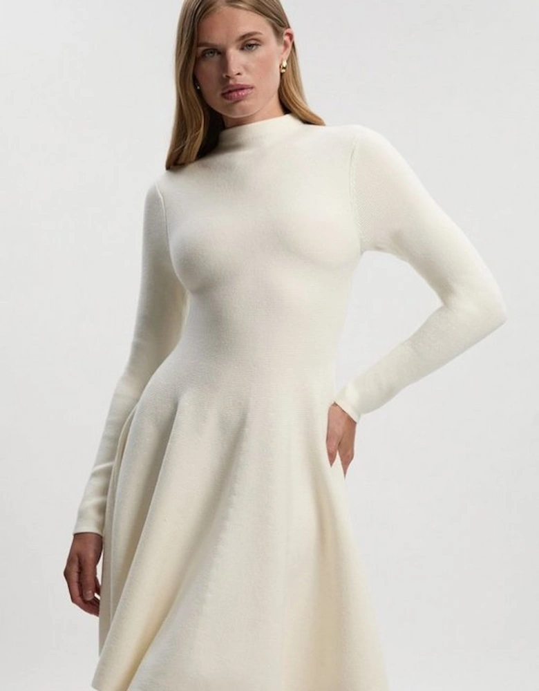 Petite Viscose Blend Full Circle Knit Mini Dress
