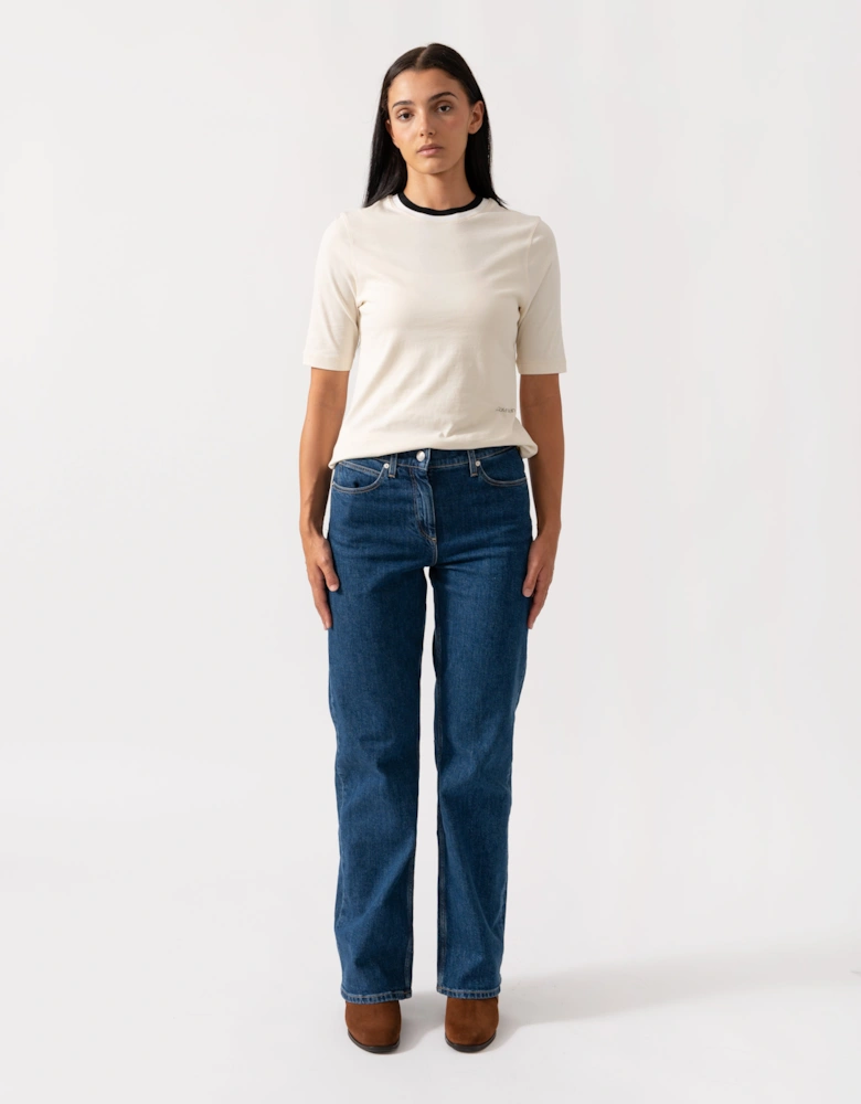 Viscose Rib Detail Womens Tee