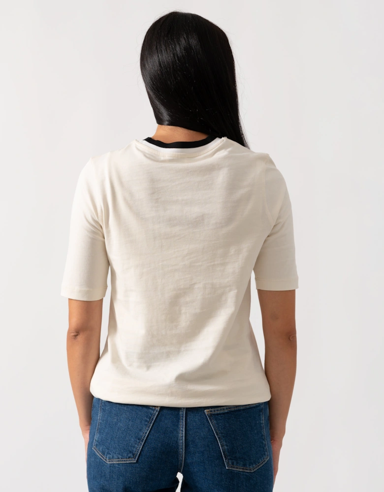 Viscose Rib Detail Womens Tee