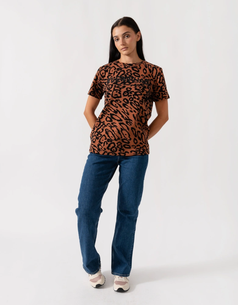 Wool Jacquard Leopard Womens Tee