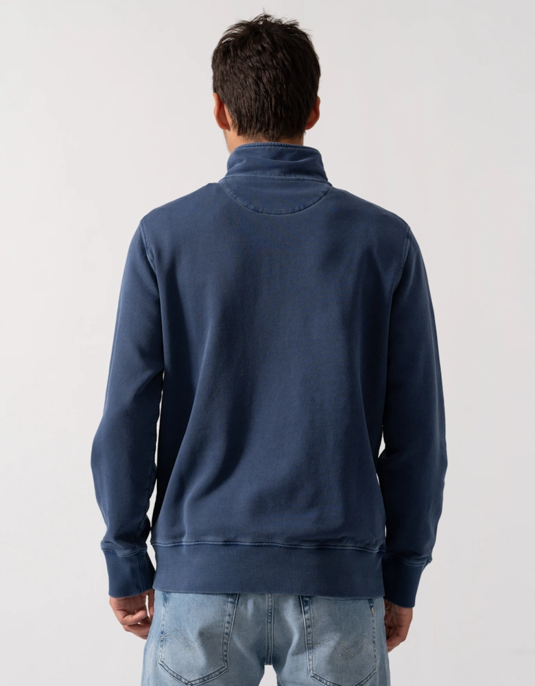 Mens Regular Fit Sunfaded Half Zip Sweatshirt
