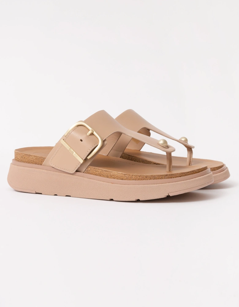 Womens Gen-FF Buckle Leather Toe-Post Sandals