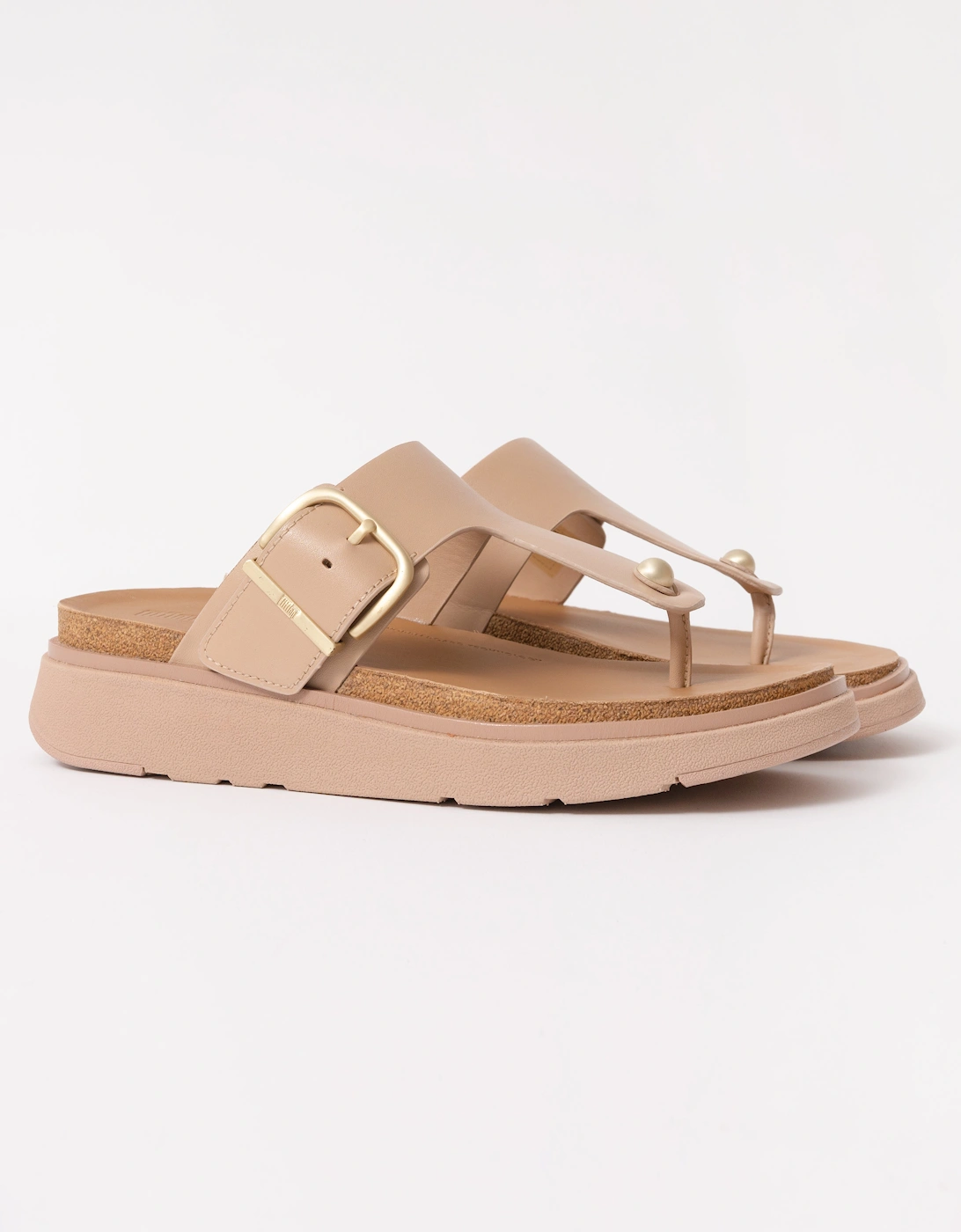 Womens Gen-FF Buckle Leather Toe-Post Sandals