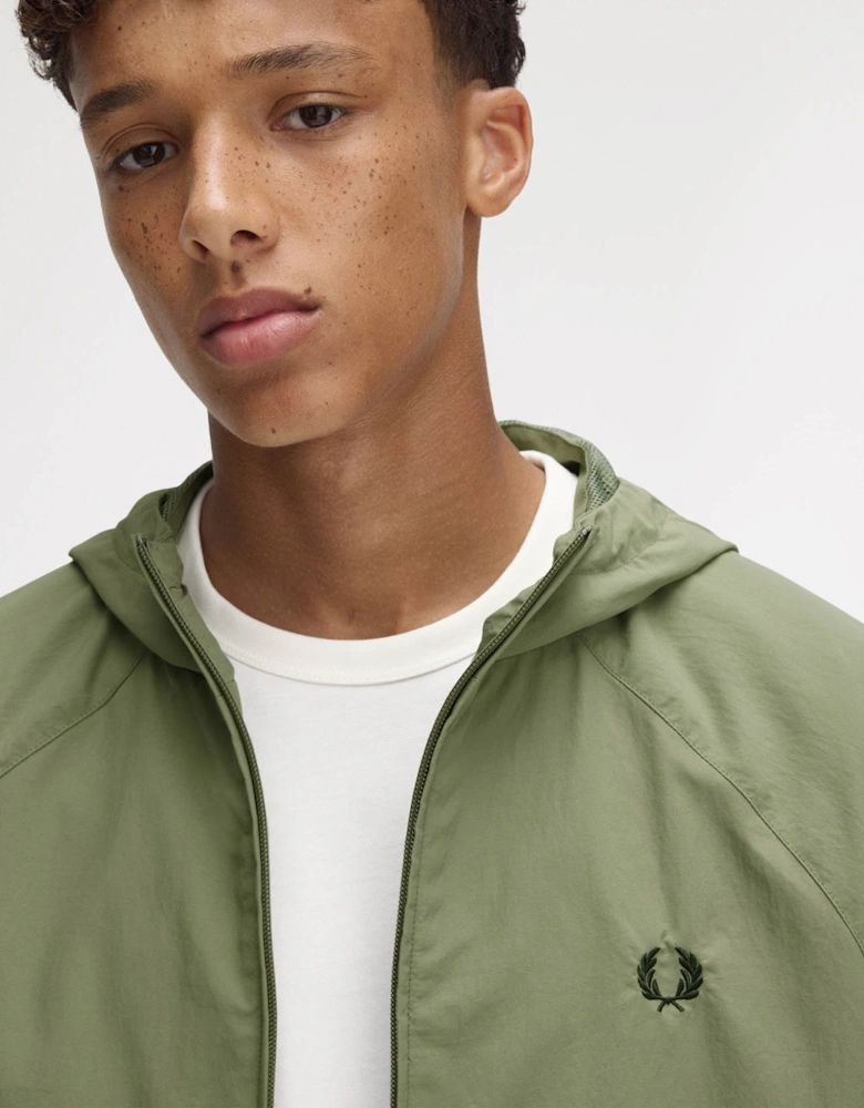 Taslan Mens Hooded Shell Jacket Olive Mint X88