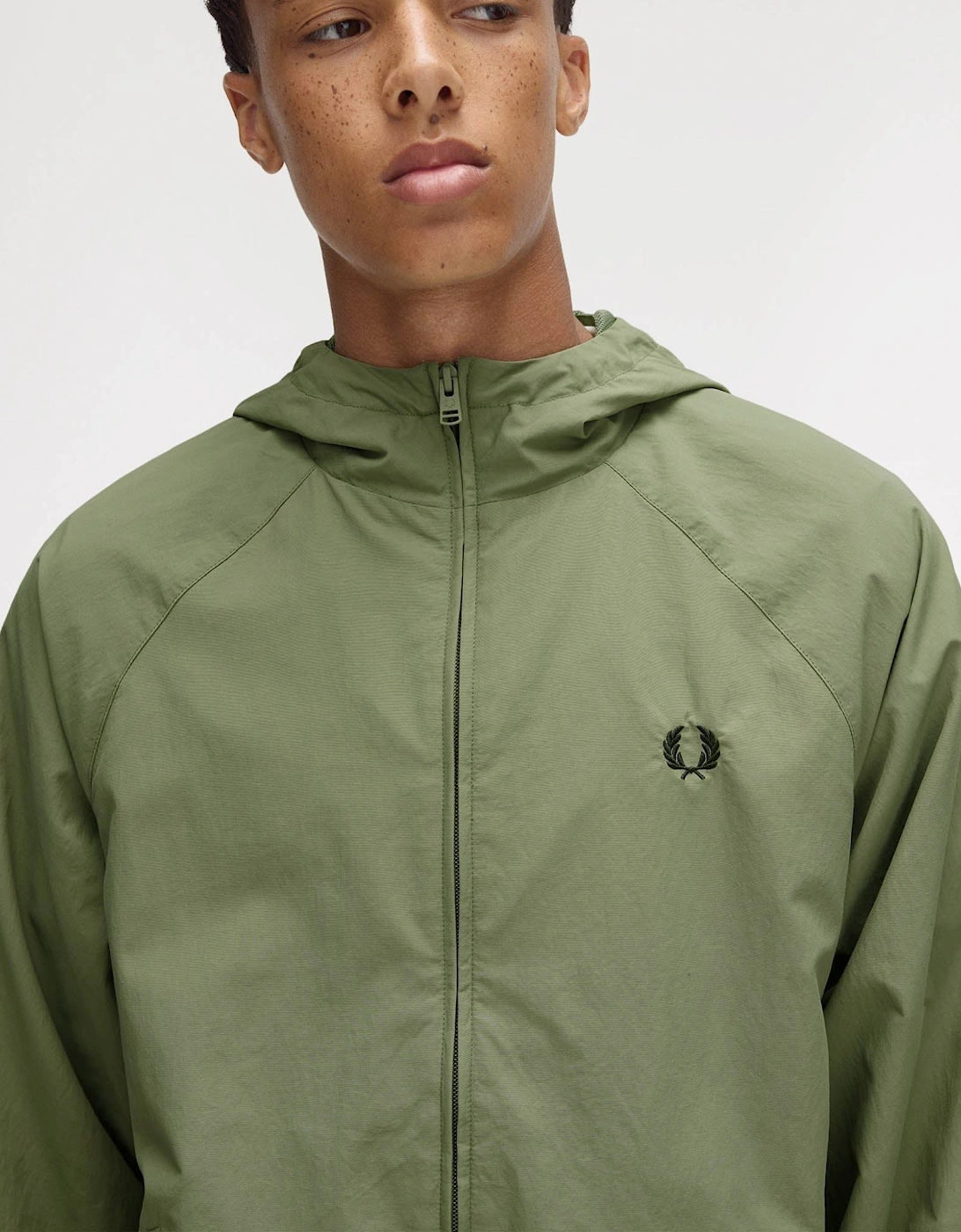 Taslan Mens Hooded Shell Jacket Olive Mint X88