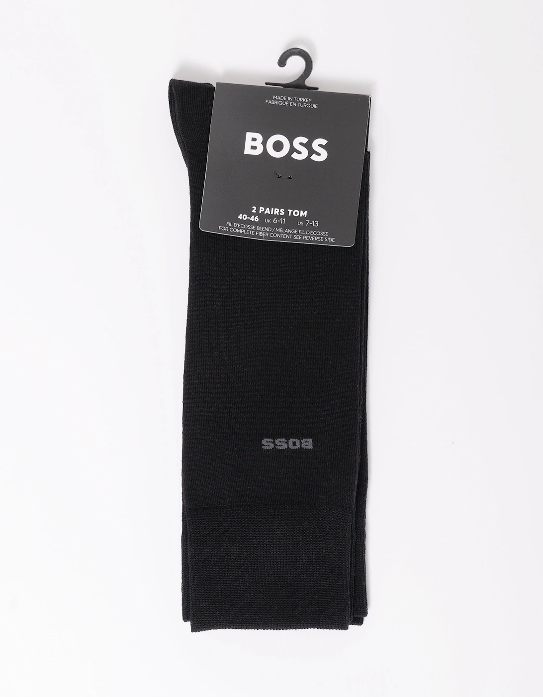 BOSS Orange 2-Pack Mens Regular-Length Socks in a Mercerized-Cotton - Black 001