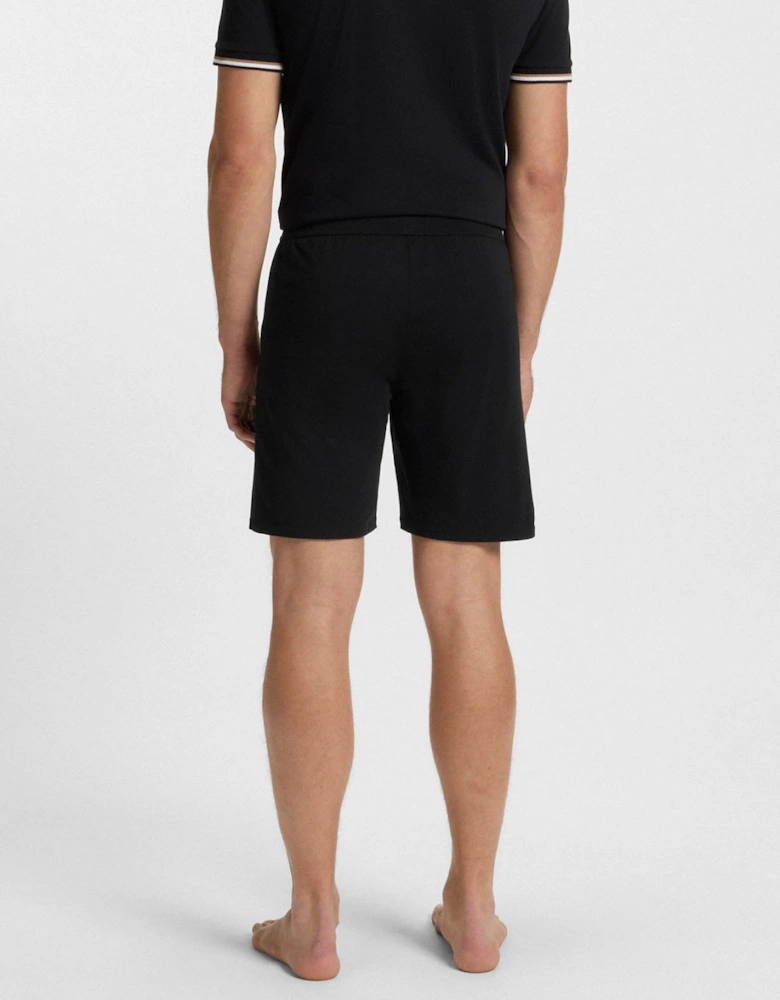 BOSS Orange Unique Mens Stretch-Cotton Pyjama Shorts with Tape Trims - Black 001