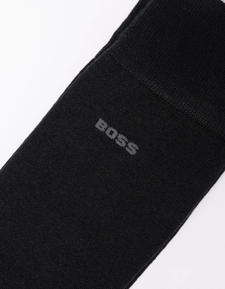BOSS Orange 2-Pack Mens Regular-Length Socks in a Mercerized-Cotton - Black 001