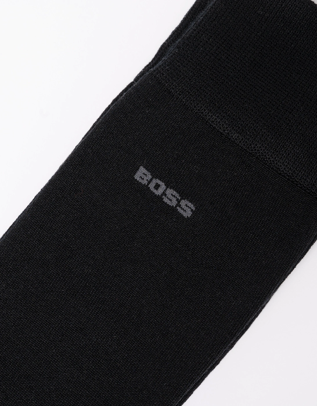 BOSS Orange 2-Pack Mens Regular-Length Socks in a Mercerized-Cotton - Black 001