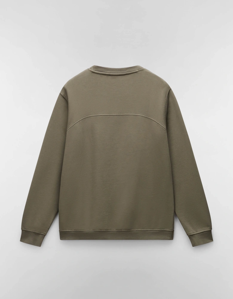 Badge Mens Crew Neck Sweatshirt - Tea Leaf G0A