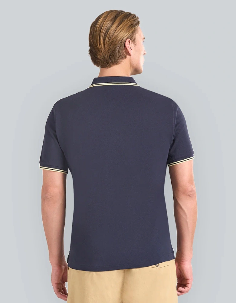 Mens Contrast Tipping Polo 433 Evening Blue