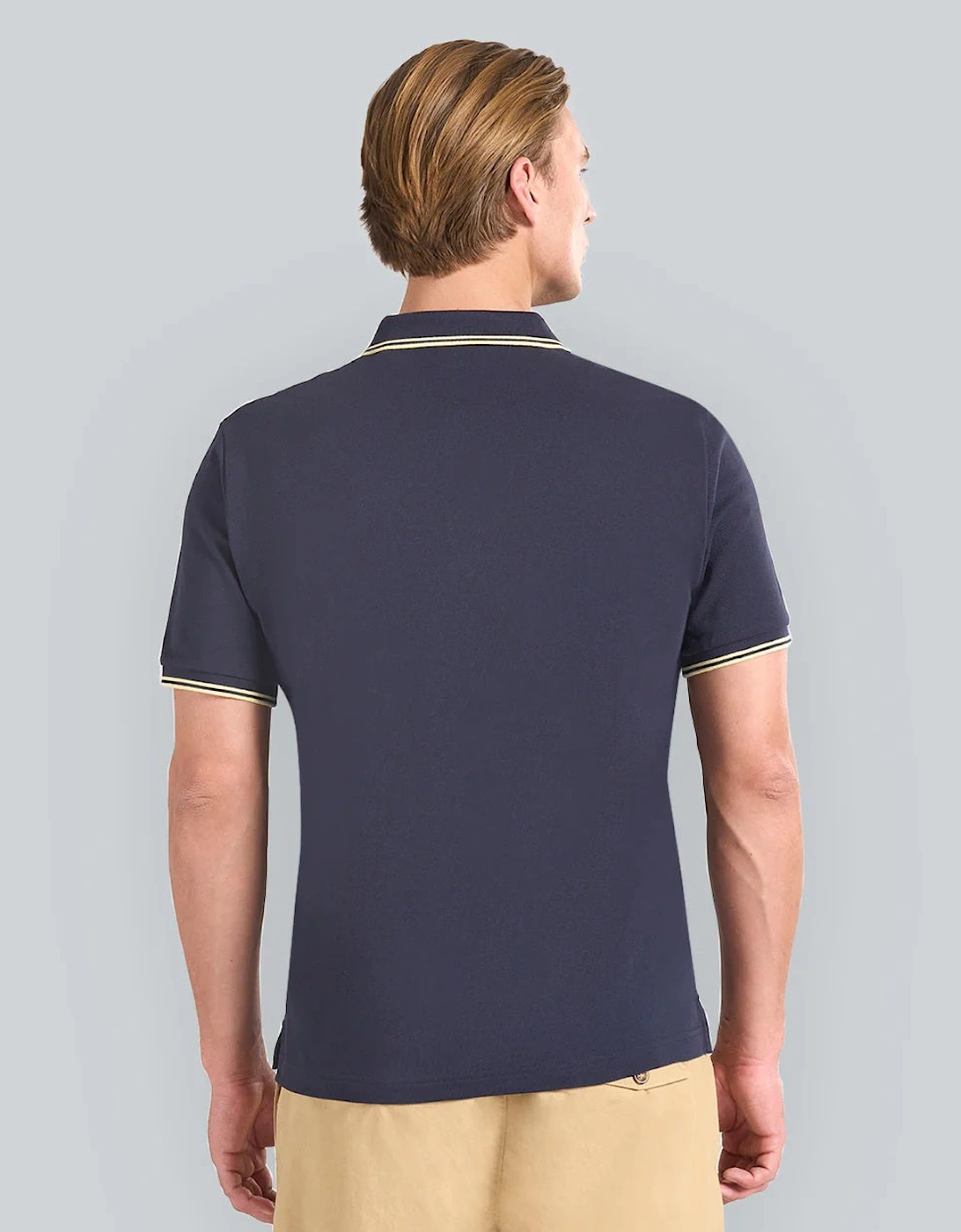 Mens Contrast Tipping Polo 433 Evening Blue