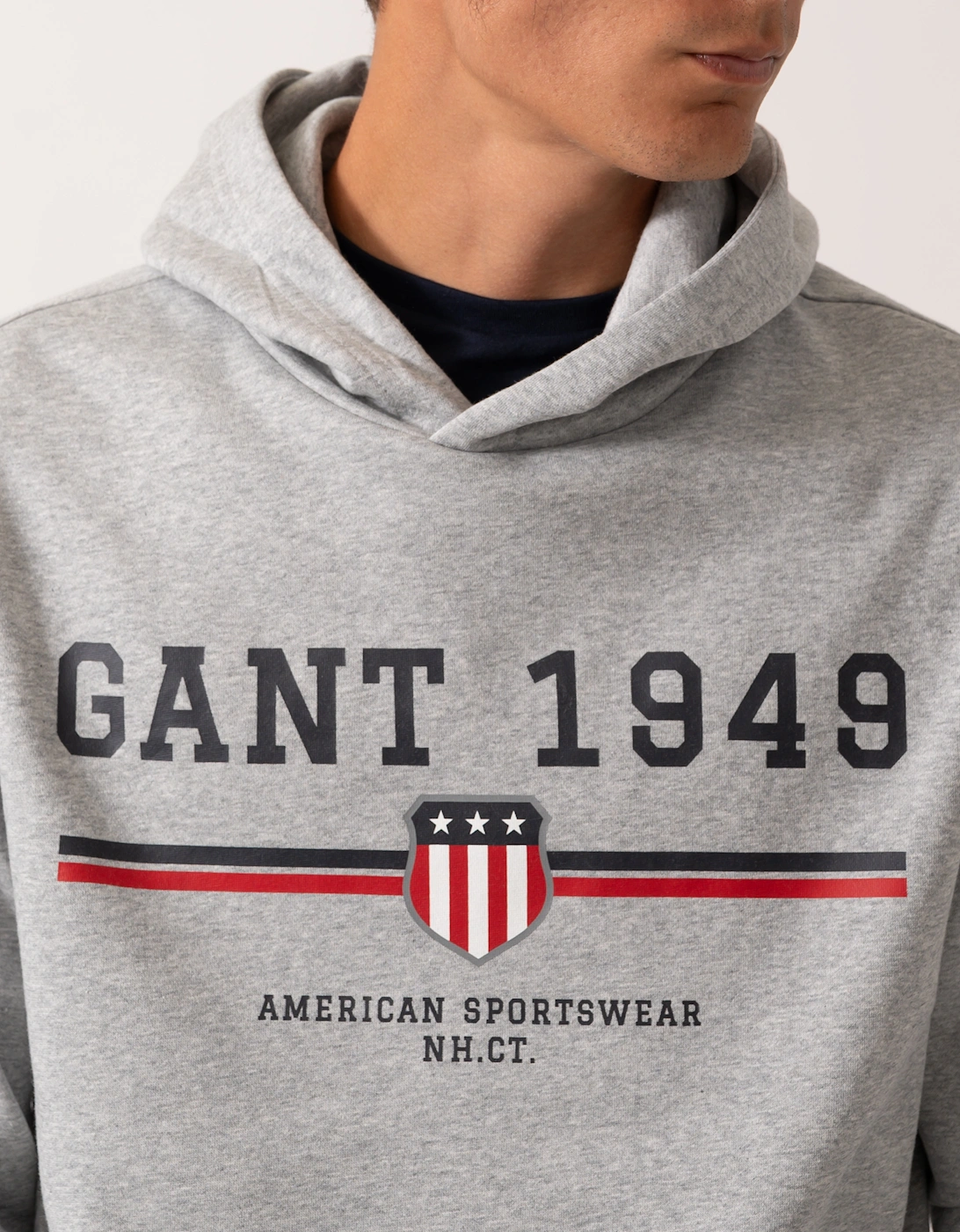 Mens Graphic Pullover Hoodie - 93 Grey Melange