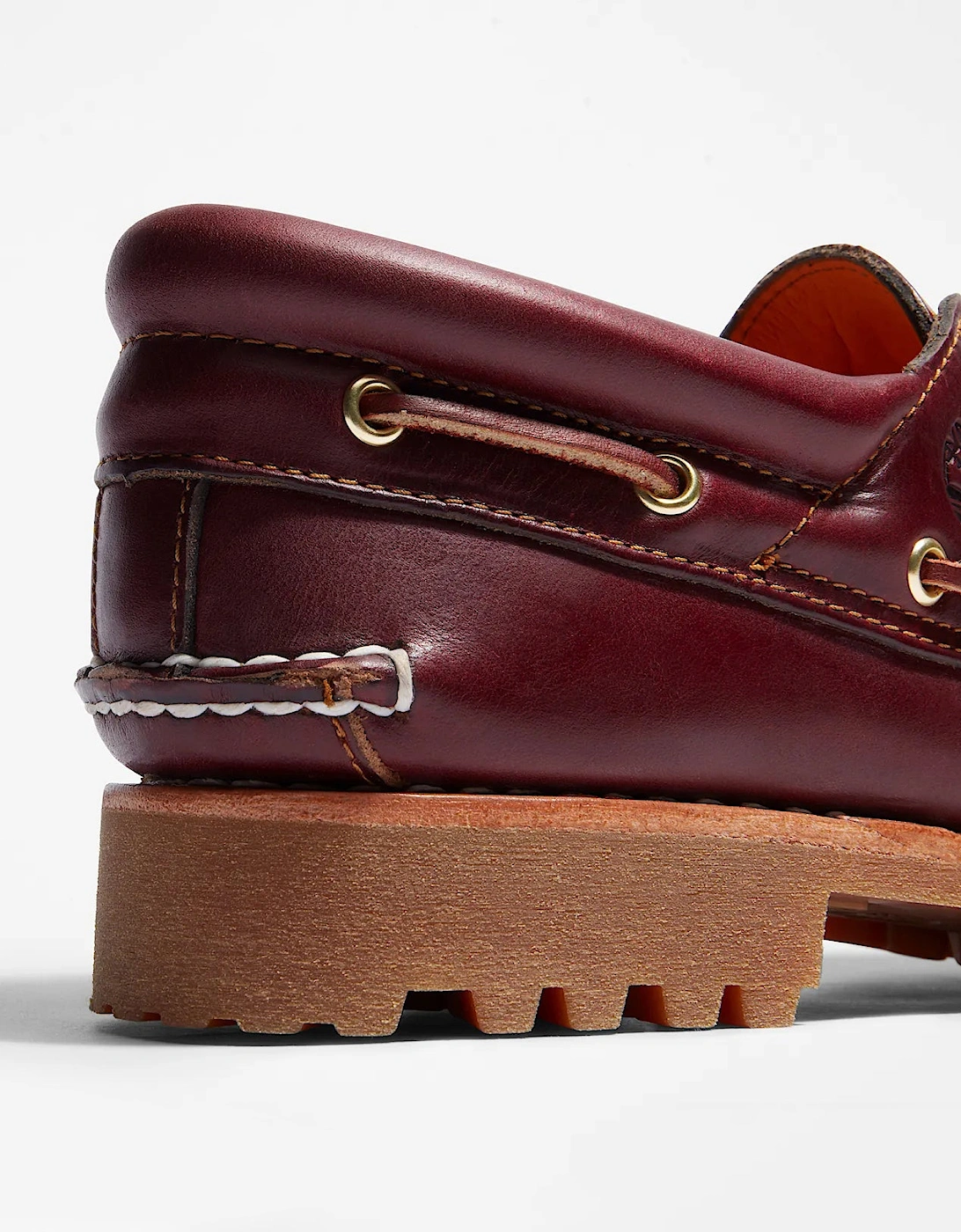 Mens Authentic Leather Boat Shoes - Dark Red