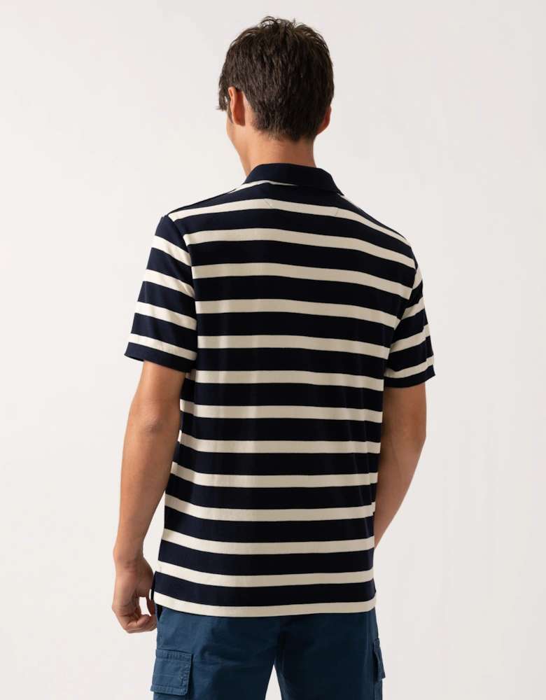 Men Striped Polo Shirt - 433 Evening Blue