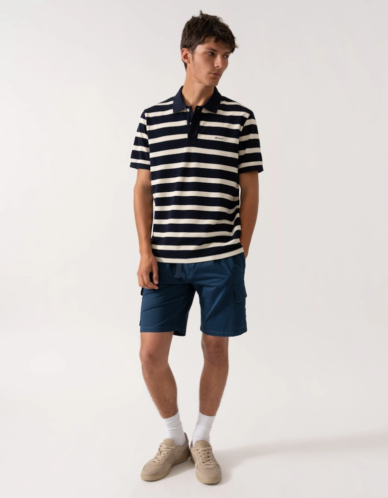 Men Striped Polo Shirt - 433 Evening Blue