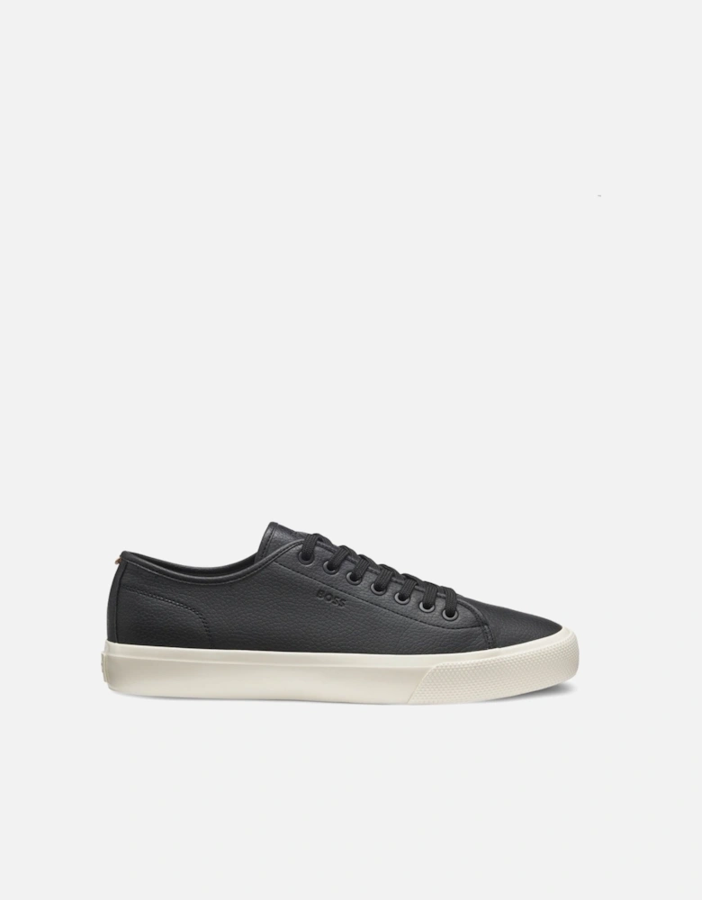 BOSS Orange Aiden Tenn Mens Low Top Trainers in Grained Faux Leather - Black 002