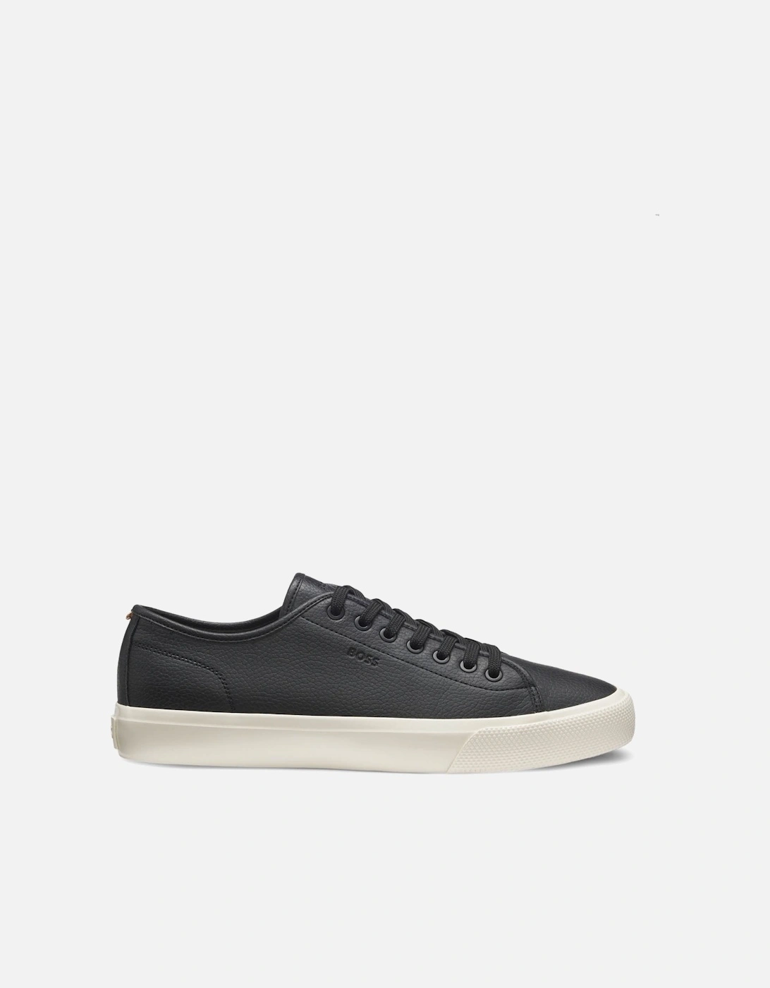 BOSS Orange Aiden Tenn Mens Low Top Trainers in Grained Faux Leather - Black 002