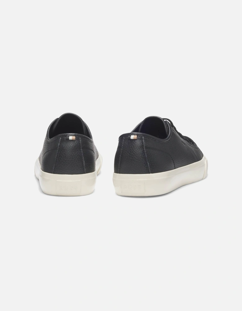 BOSS Orange Aiden Tenn Mens Low Top Trainers in Grained Faux Leather - Black 002