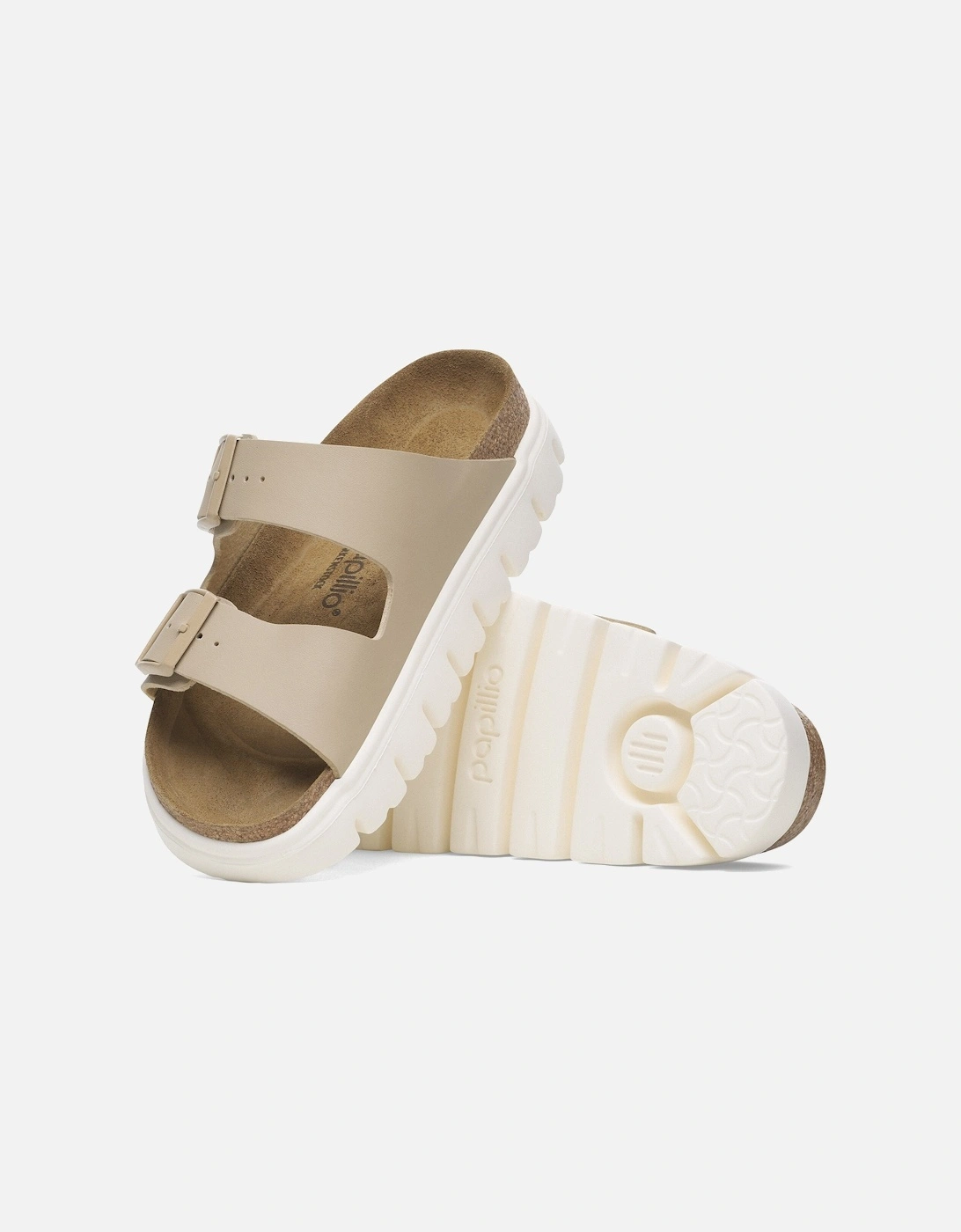 Birkenstock Papillio Arizona Chunky Womens Birko-Flor Sandals - Sandcastle/White