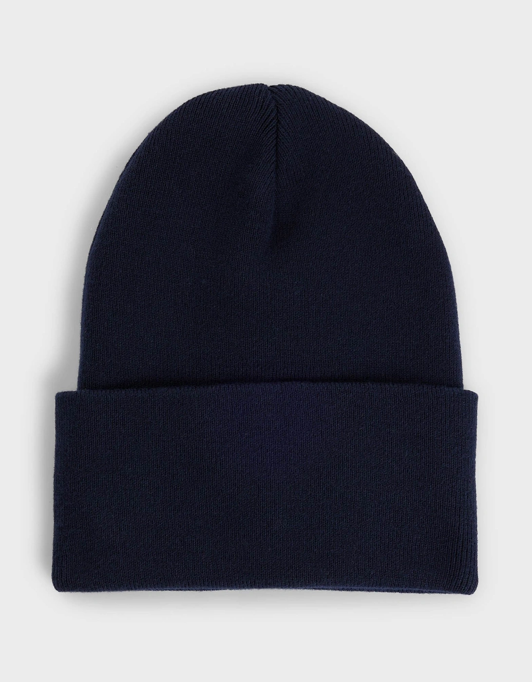 BOSS Orange Fantastico R Mens Beanie Hat in Knitted Cotton with Logo Label  - Dark Blue 404