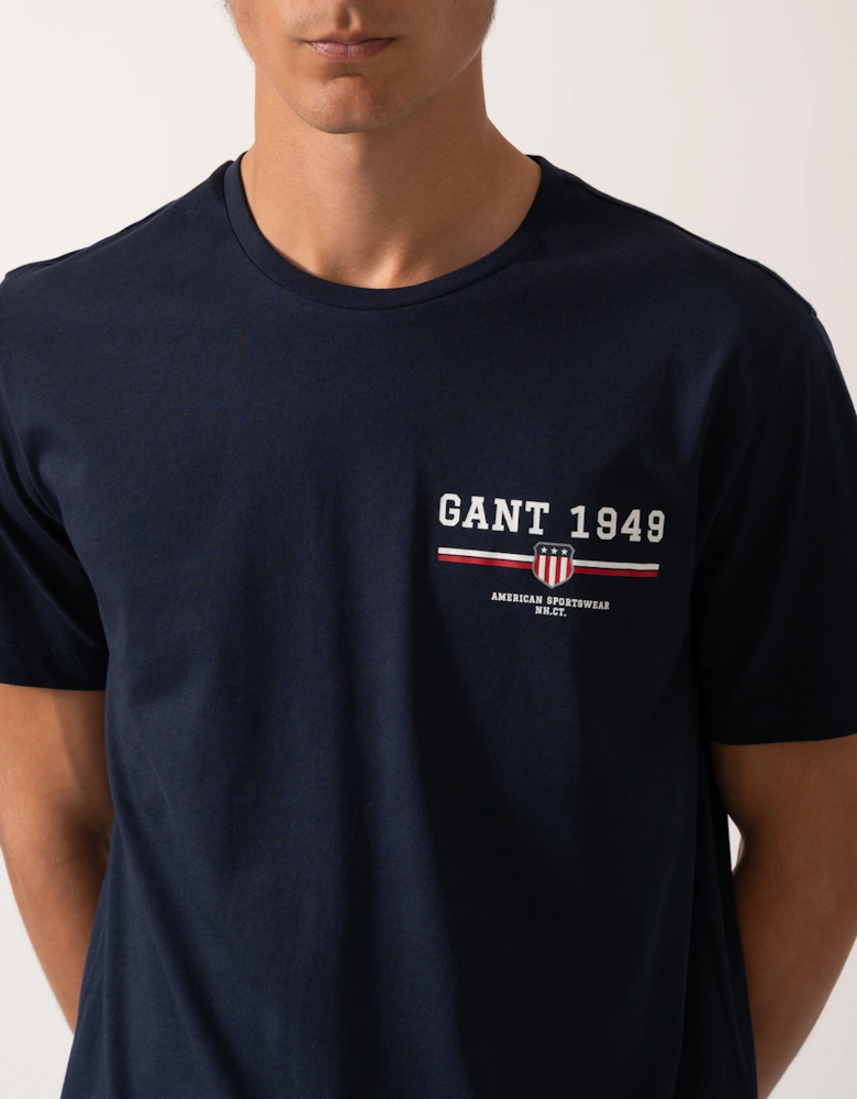 Mens Graphic Short Sleeve T-Shirt - 433 Evening Blue