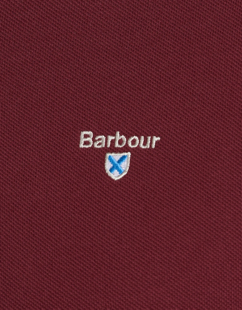 Tartan Pique Mens Polo - Ruby